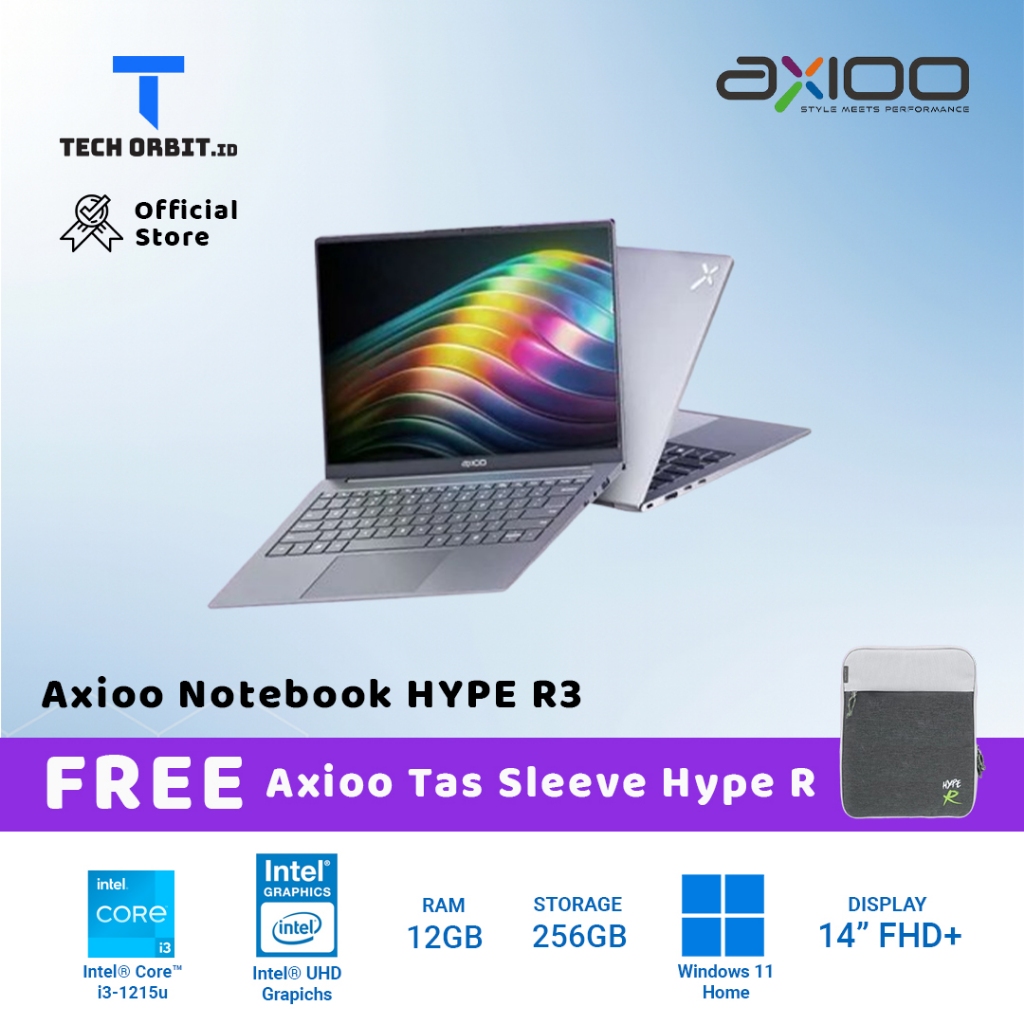 Jual Axioo Hype R3 FHD OLED i3 1215U 12GB 24GB 256GB SSD 14