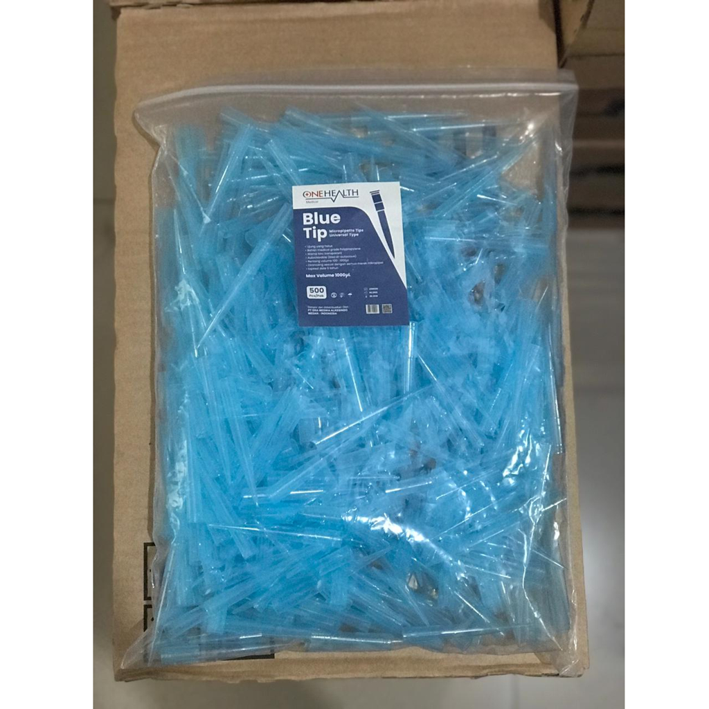 Jual Onehealth Micropipette Blue tips Ukuran 1000 Microliter Box isi ...