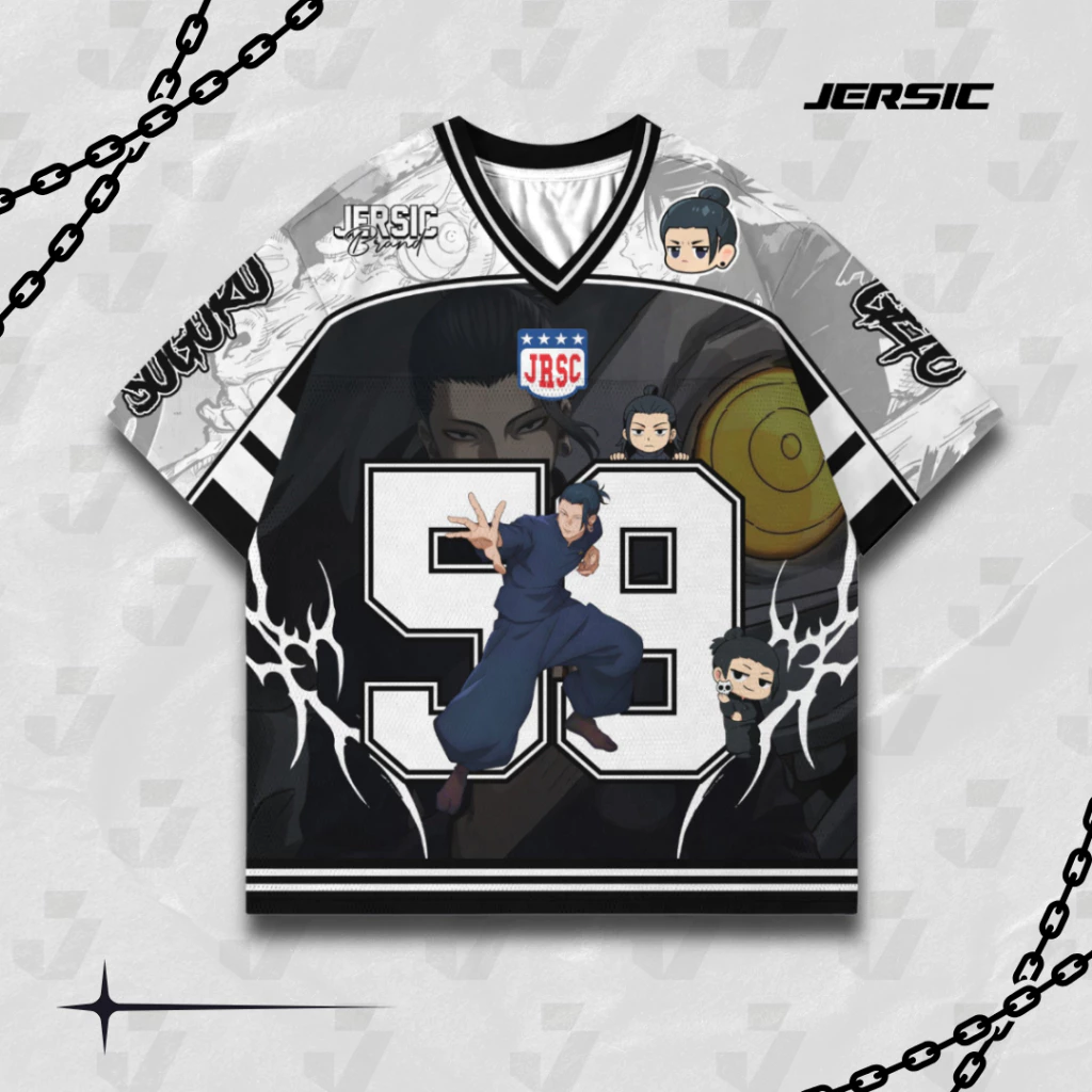 Jersey Jujutsu Kaisen Geto Suguru 59 Kaos Oversize Unisex untuk Pria dan Wanita, Dapatkan Sekarang!