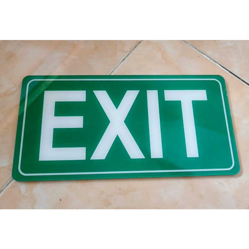 Jual sign jalur evakuasi akrilik papan rambu - rambu exit titik kumpul ...