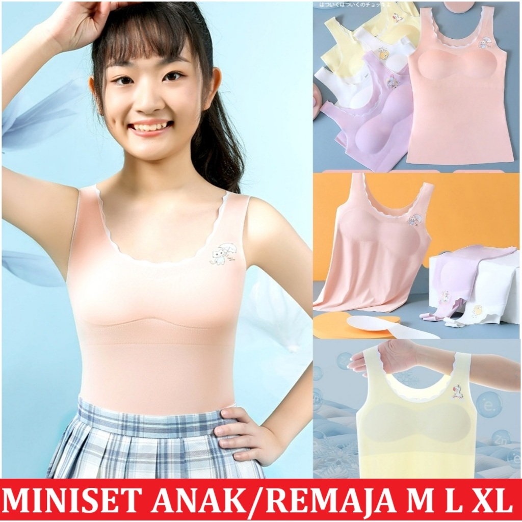 Jual 8629 Singlet Miniset Remaja Seamless Tanpa Kawat BH Bra remaja ...
