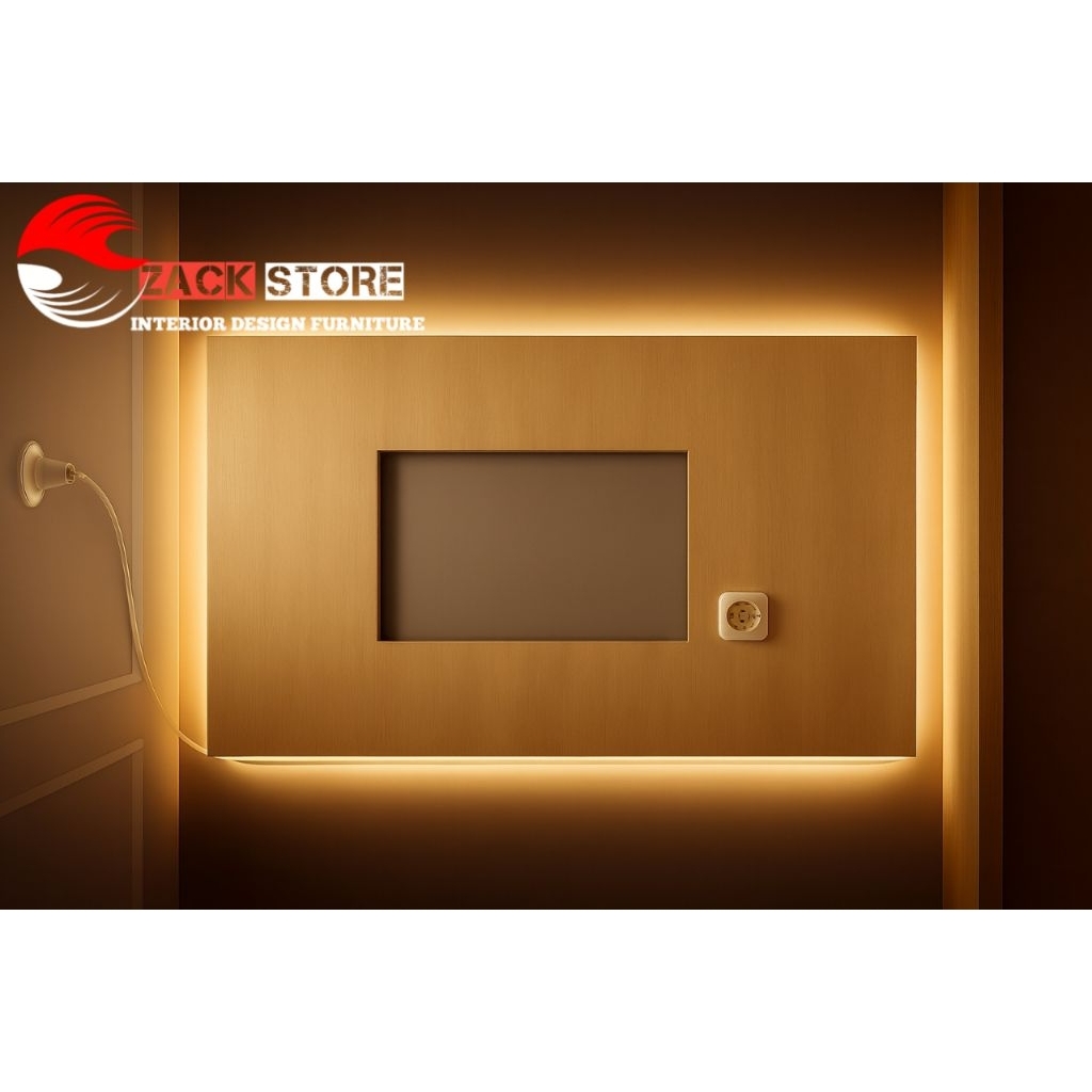 Jual Backdrop TV LED Minimalis Premium Dengan Lampu LED | Shopee Indonesia