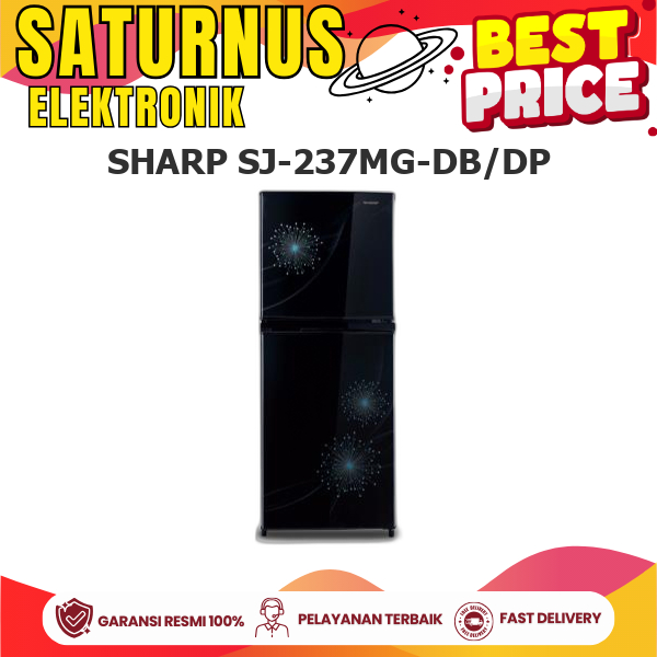Jual SHARP SJ-237MG-DB/DP KULKAS 2 PINTU MAGNEGLASS SERIES 205L ...