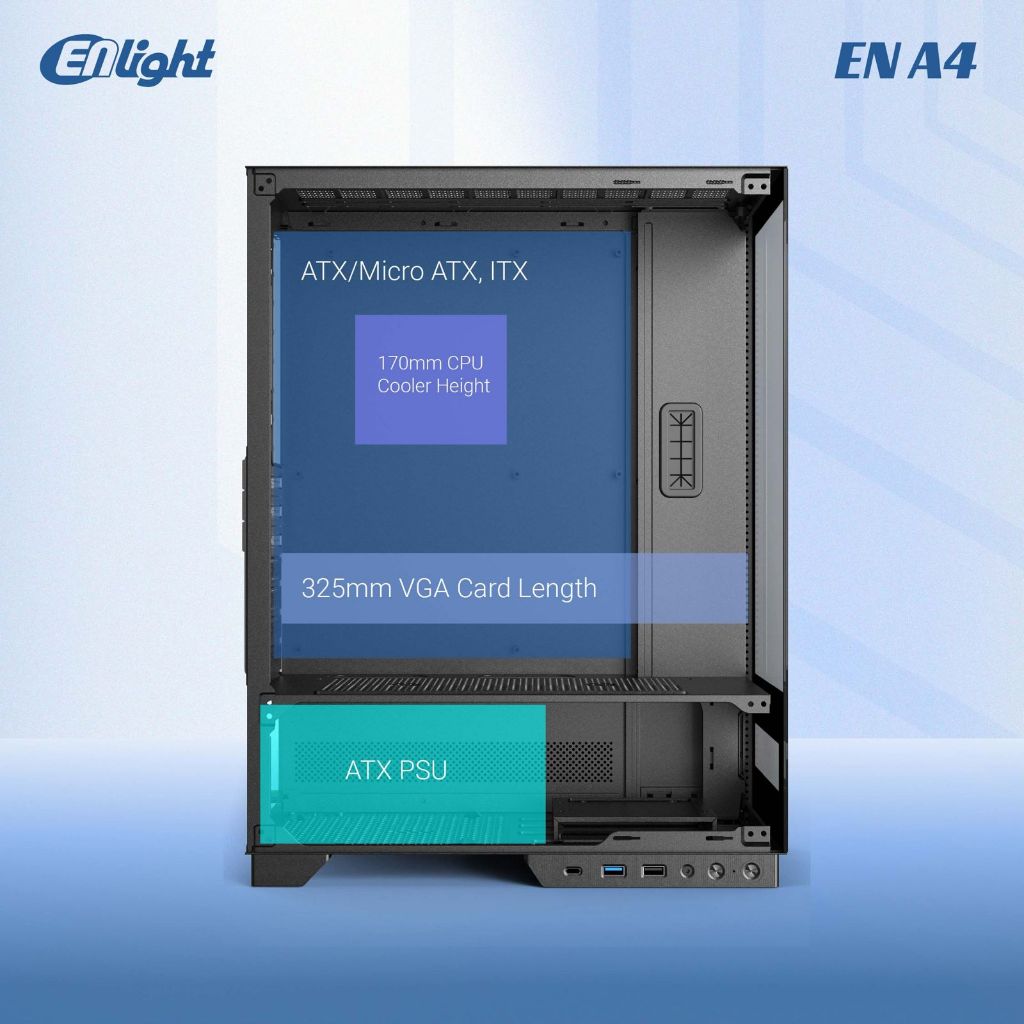 Jual Case ENLIGHT A4 ATX + Digital Display Gaming Casing SeaView LCD ...