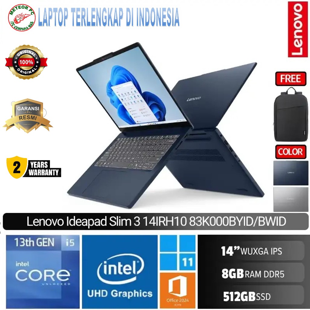 Jual Lenovo IdeaPad Slim 3 14IRH10 BYID BWID/Intel Core i5-13420H/8GB ...
