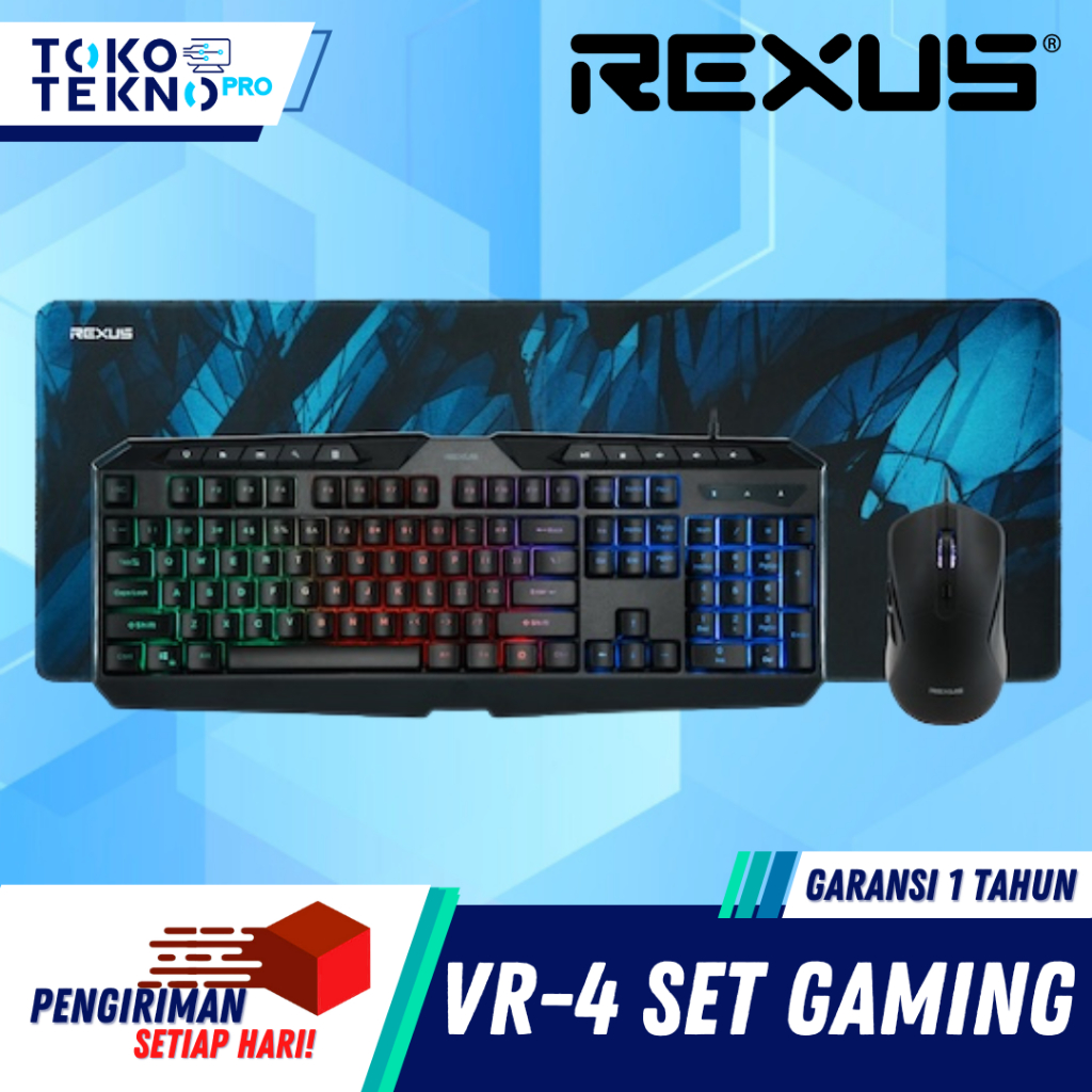 Jual Rexus Warfaction VR4 / VR-4 Gaming Combo Mouse Keyboard Mousepad ...