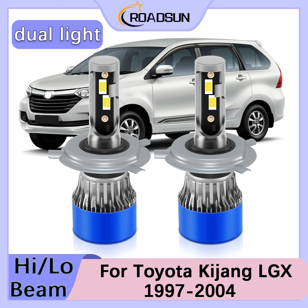 [For Toyota Kijang LGX Dual Light] 1997-2004 Sepasang LED Lampu Depan Mobil 12V 160W 18000LM Super Terang 6000K Cahaya Putih Hi/Lo Beam (Plug And Play) Car Headlight