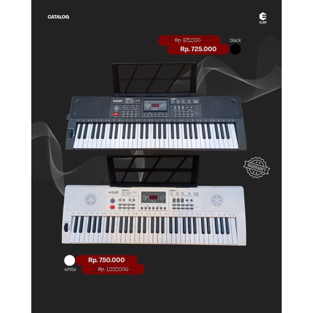 Jual Keyboard Clef 61 Keys Original Varian Warna | Shopee Indonesia