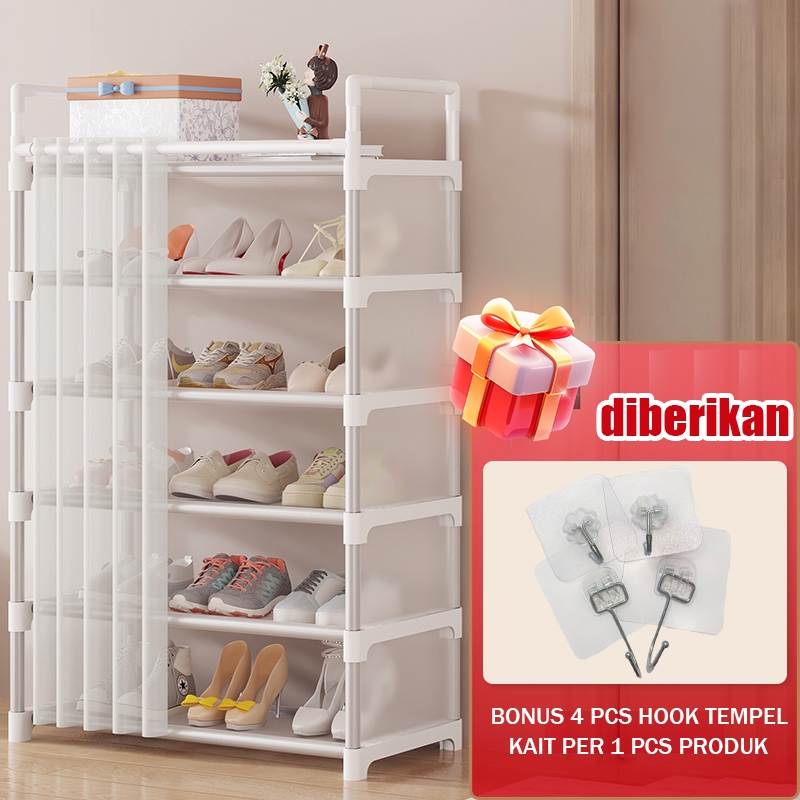 Jual Rak Sepatu 4 sampai 7 Susun shoe Rack Portable Muat 20 atau lebih ...