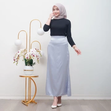 Rok Mermaid Skirt Maxi Satin Premium Jumbo Korean Style Elegan Bahan Adem