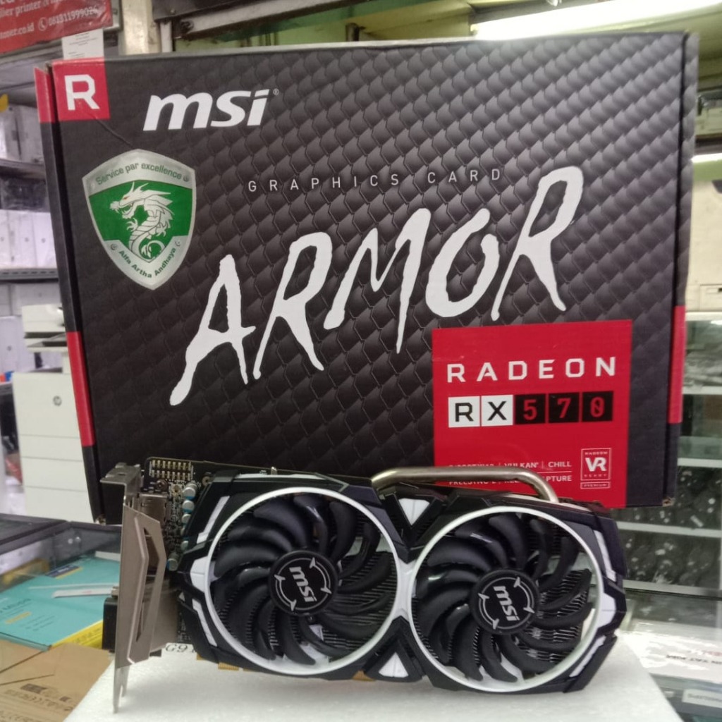 Jual VGA MSI RX 570 ARMOUR 8GB DDR5 2ND FULLSET | Shopee Indonesia