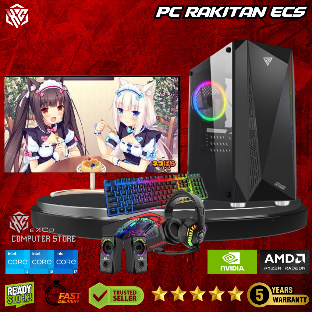 Jual PC Rakitan ECS - Komputer PC Gaming RAM 16GB SSD HDD VGA 2GB 1 ...