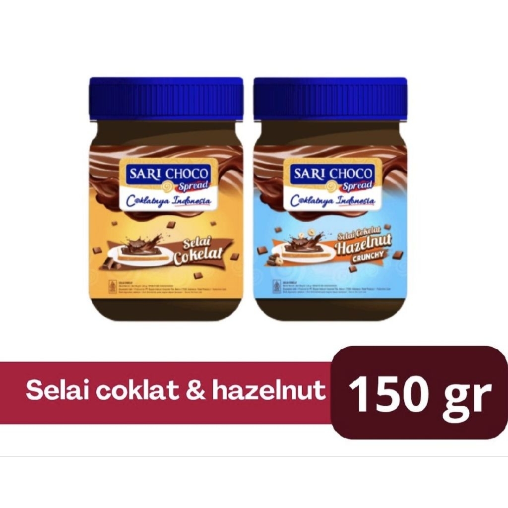 Jual Sari Choco Spread Selai Chocolate Choco Hazelnut Crunchy 150gr ...