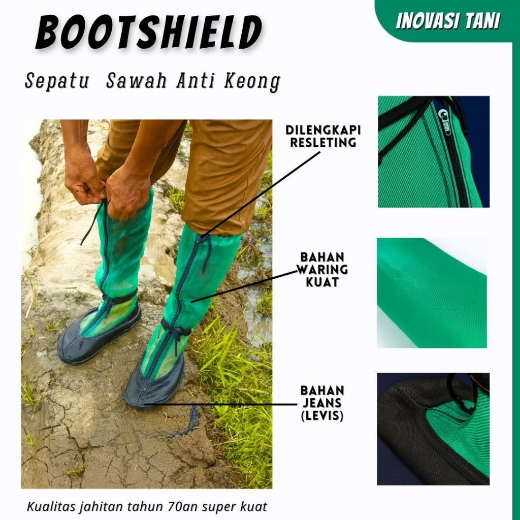 Jual BOOTSHIELD Sepatu Sawah Pelindung Kaki Anti Keong Penahan Lumpur ...