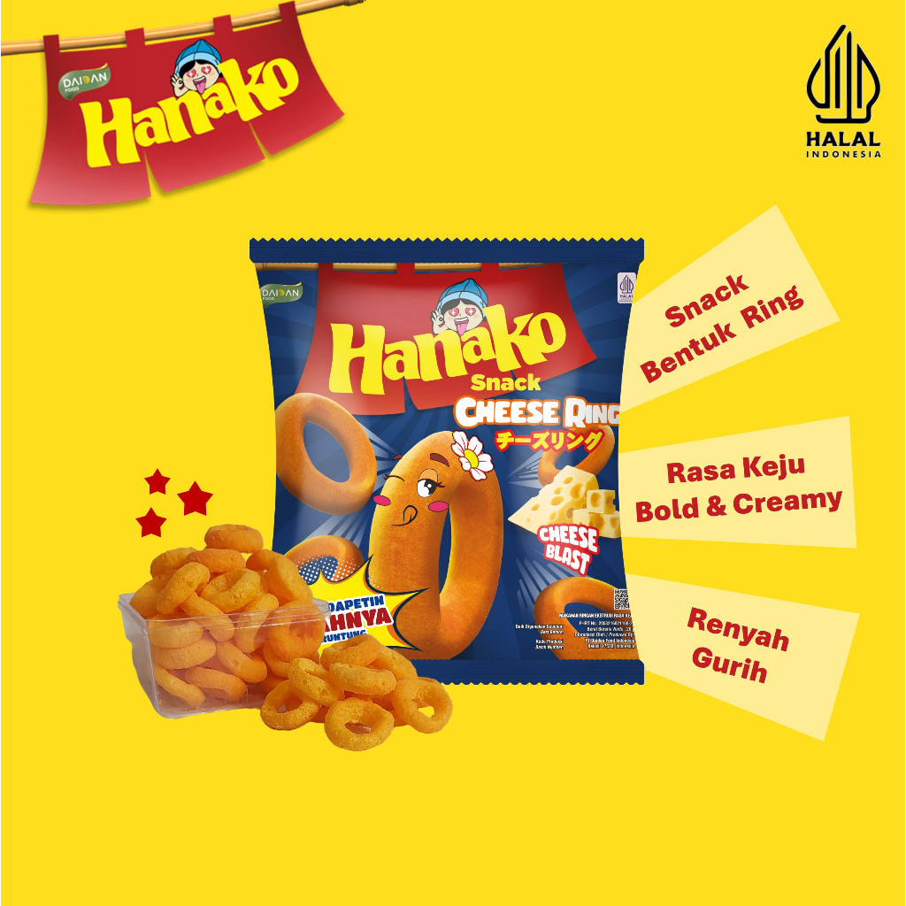 Jual Hanako Snack Cheese Ring 20 gr | Shopee Indonesia