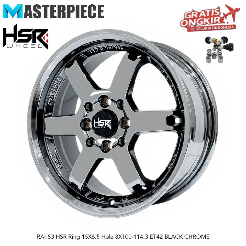 Jual Jual Velg mobil racing Black Chrome R15 type RAI-S3 cocok buat ...