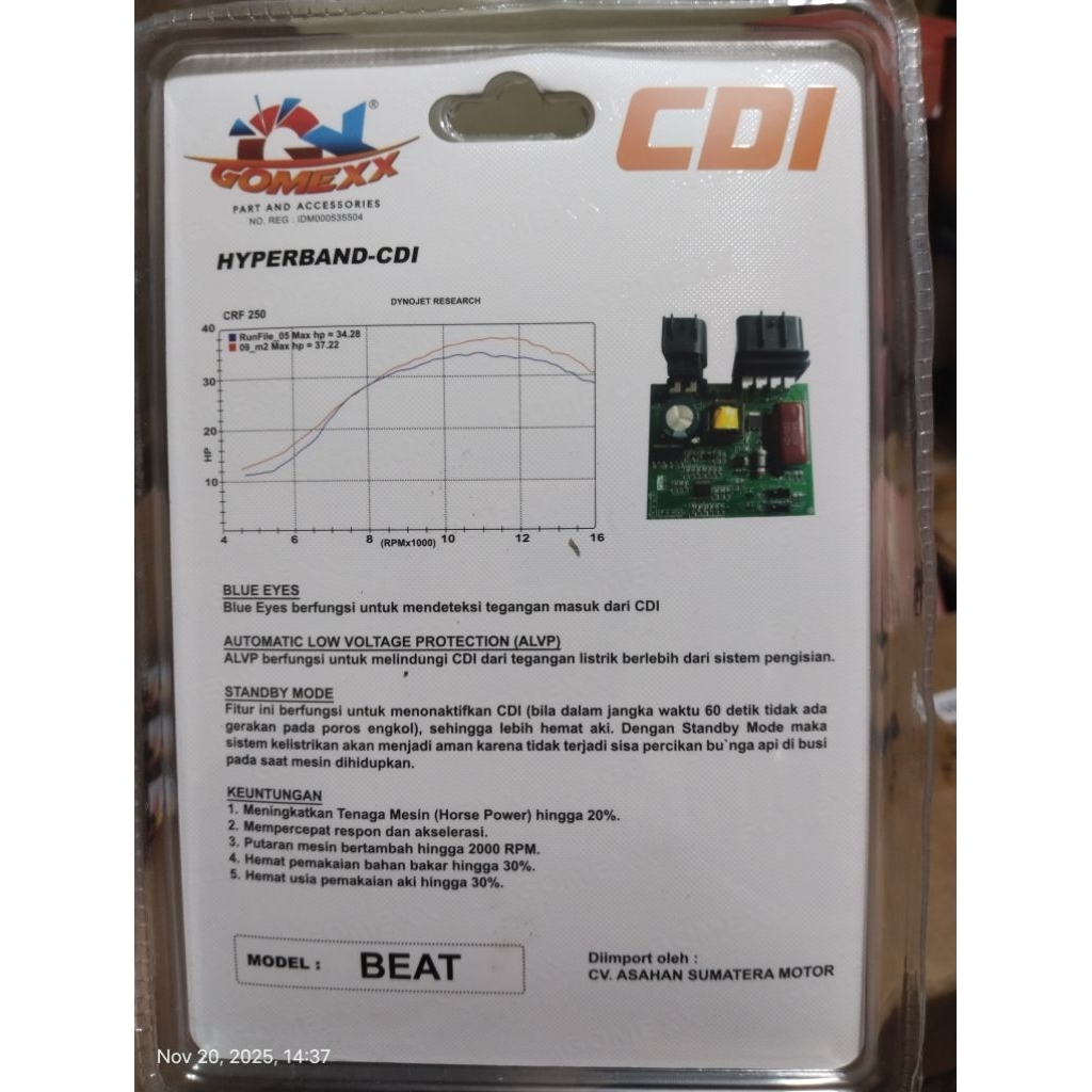 Jual CDI unit racing gomexx beat / beat karbu / scoopy karbu / spacy ...