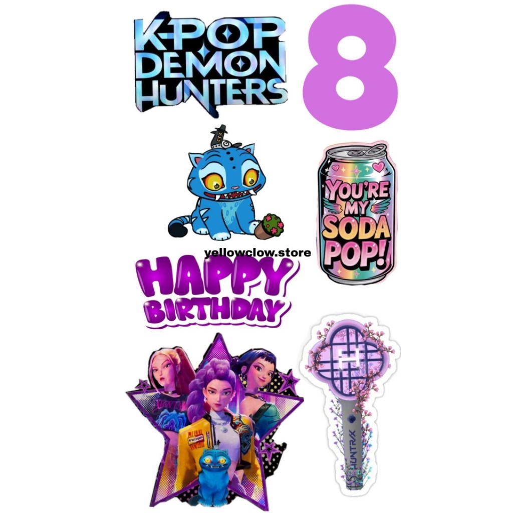 Jual Topper Cake Custom Nama Kpop Demon Hunter/Topper Kue Ulang
