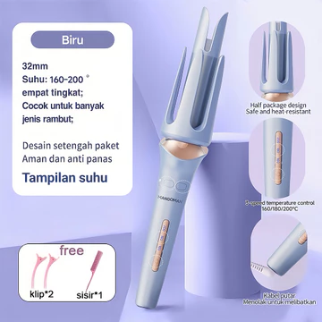 MANGOMAN Hair Curly Styler 28mm Catokan Curly Otomatis Ion Negatif Ceramics Curly Catokan