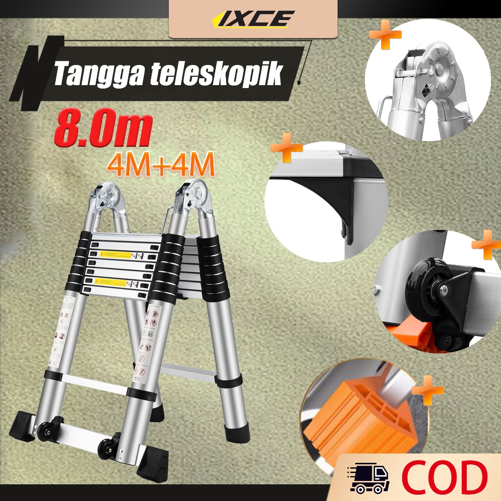 Jual Tangga Lipat Paduan Aluminium Teleskopik 6.4M Tangga Teleskopik ...