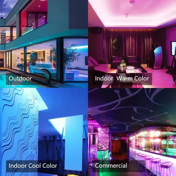Lampu Led Strip Rgb Warna Warni 28355050 Komplit Set Adaptor Remote Waterproof