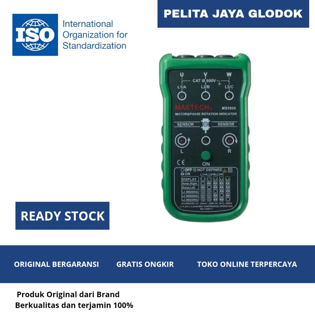 Jual MS5900 Mastech Three Phase Motor Rotation Indicator Listrik 3 ...