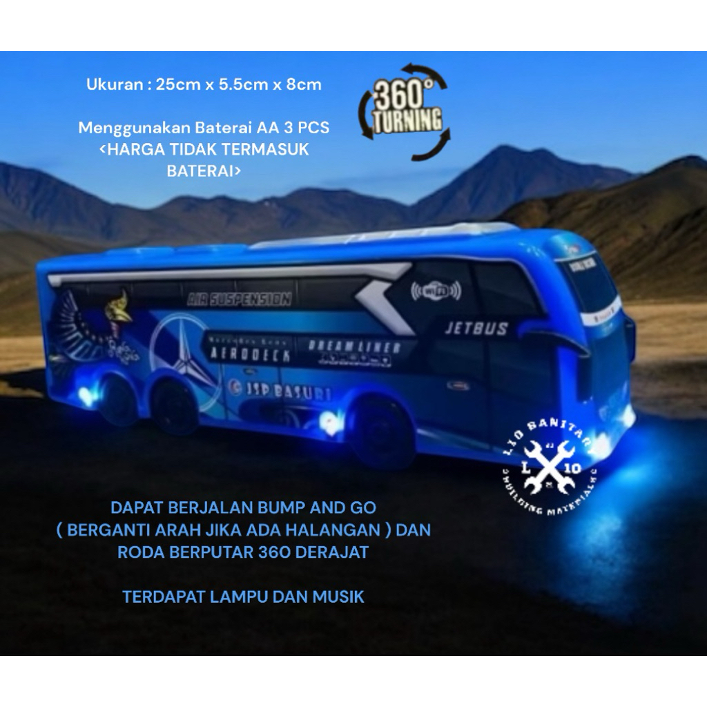 Jual BUS TELOLET MINI BO Baterai DM 26 25 / Bus Basuri LAMPU MUSIK RODA ...