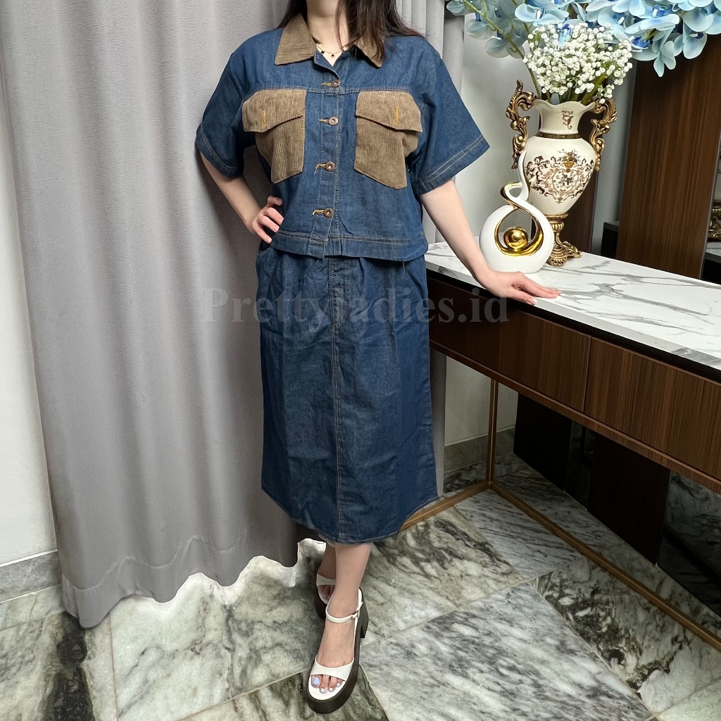 Jual STELAN ROK JEANS BKK PREMIUM ATASAN KANTONG BESAR 859 | Shopee ...