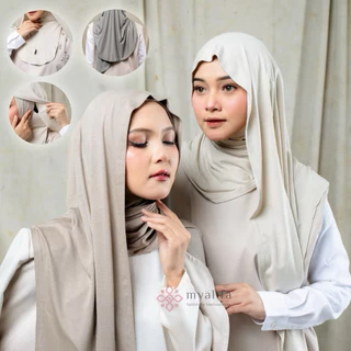 Pasmina oval instan ninja menutup leher kaos Rayon & jersey premium