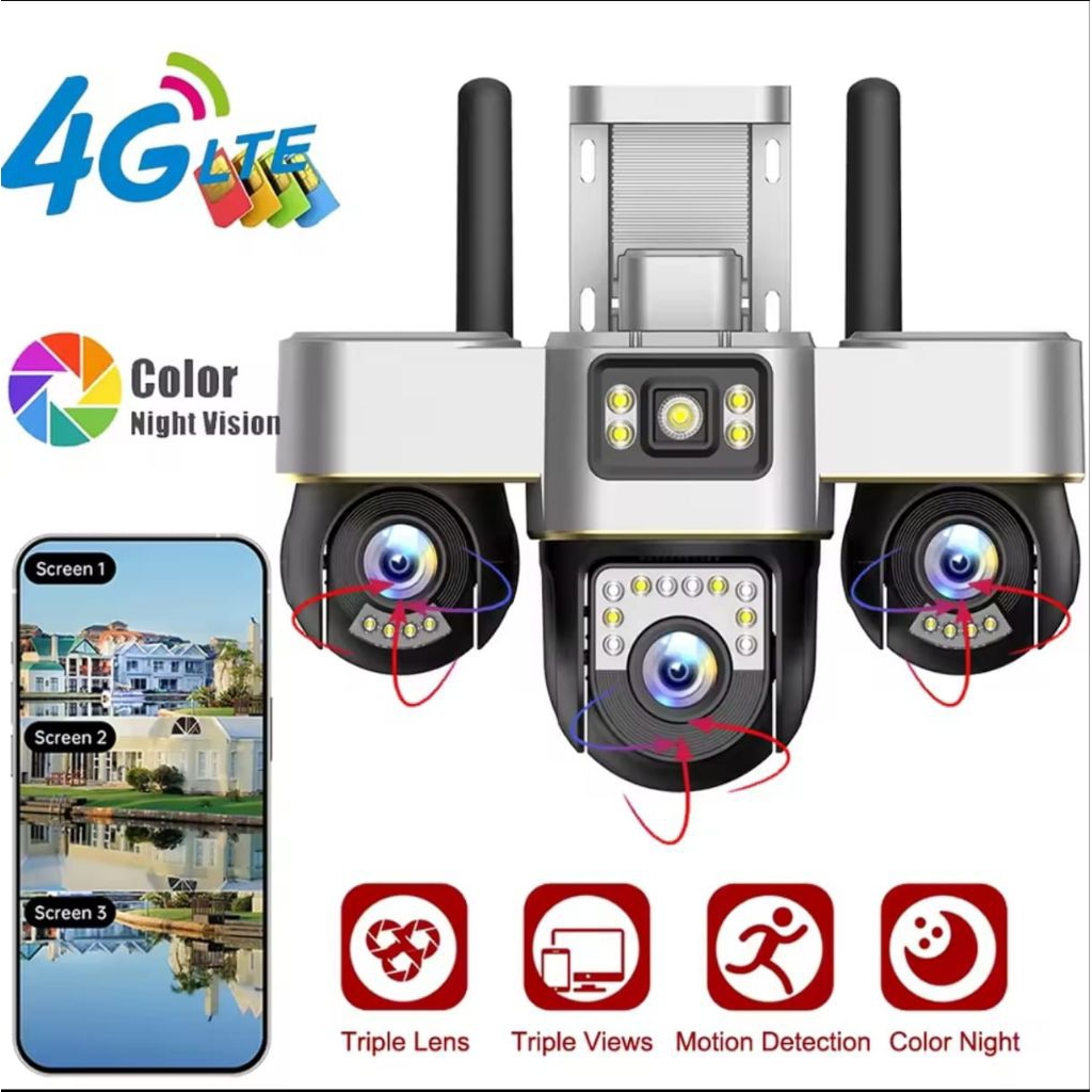 Jual IP CAMERA CCTV TIGA LENS 10X ZOOM OUTDOOR KAMERA WIFI OUTDOOR ...