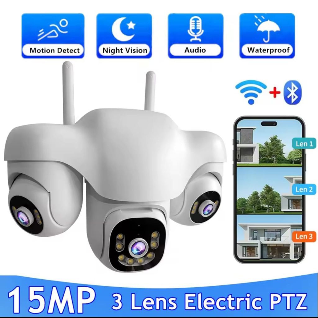 Jual IP CAMERA OUTDOOR CCTV WIFI TIGA LENS PTZ CCTV WATERPROOF OUTDOOR ...