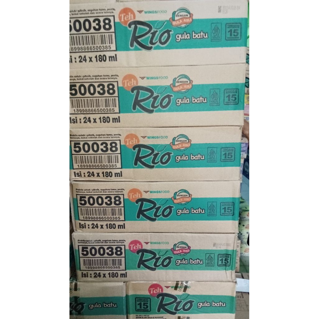 Jual TEH RIO CUP GULA BATU 180 ML ( 1 DUS ISI 24 PCS ) | Shopee Indonesia