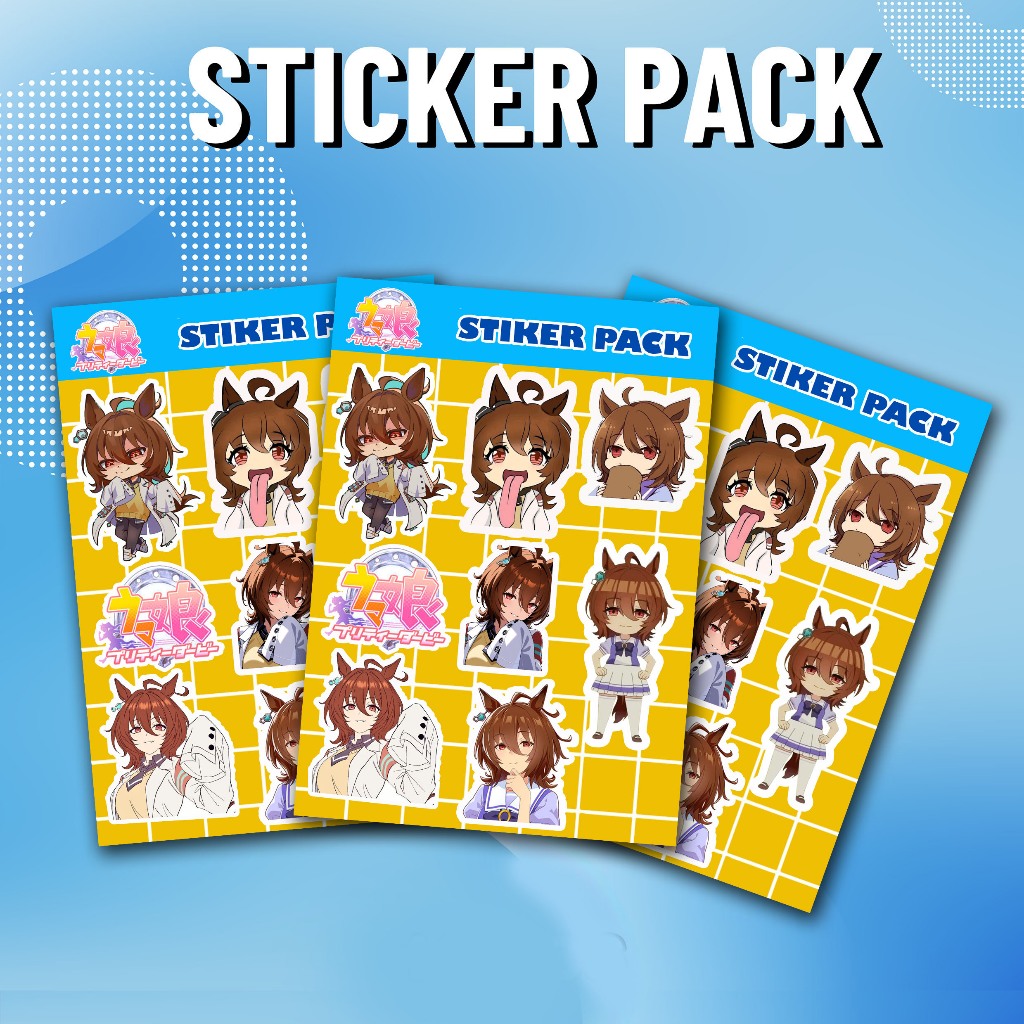 Jual Stiker Pack Glossy Set Umamusume Agnes Tachyon, Sticker Untuk HP ...
