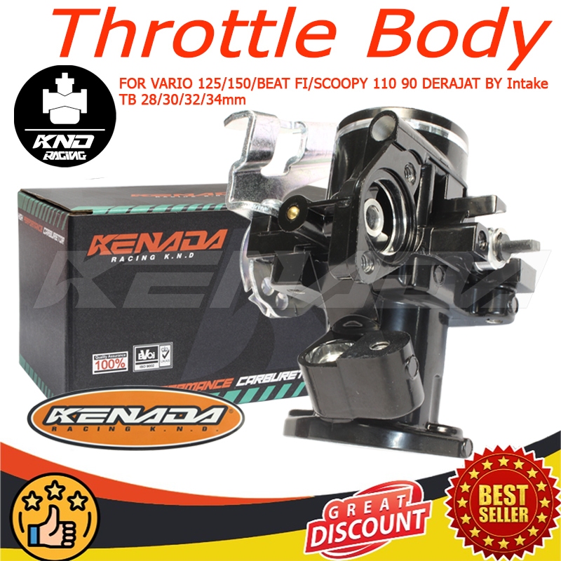 Jual KENADA RACING BLACK Throttle Body DOWNDRAFT 90° VARIO 125/150/BEAT ...