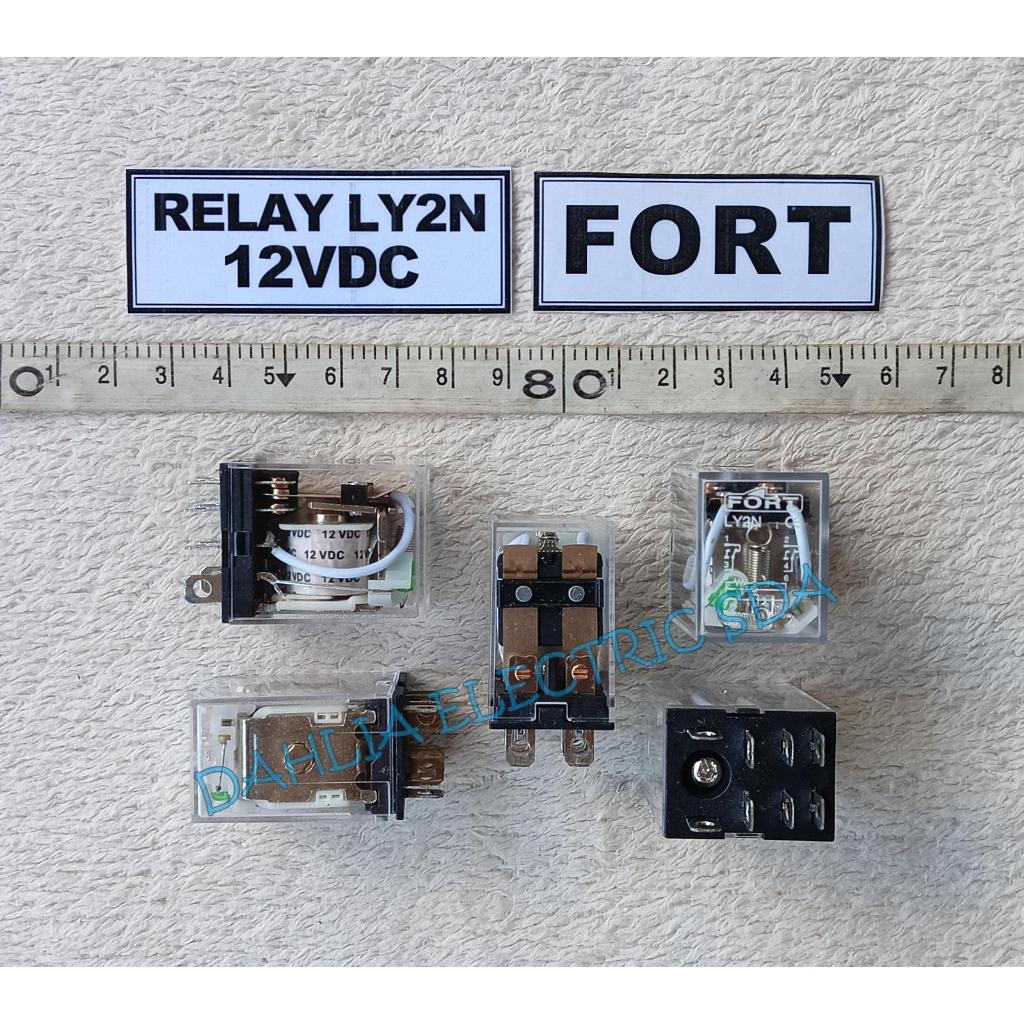 Jual FORT Relay LY2N LY2 Coil 12V 24V 220V 8 Pin Kaki 2NO 2NC Soket ...
