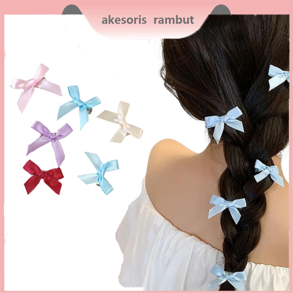 Jual Jepit Rambut Pita Lucu Merah Korea Gaya Fashion Warna Kecil Klip ...
