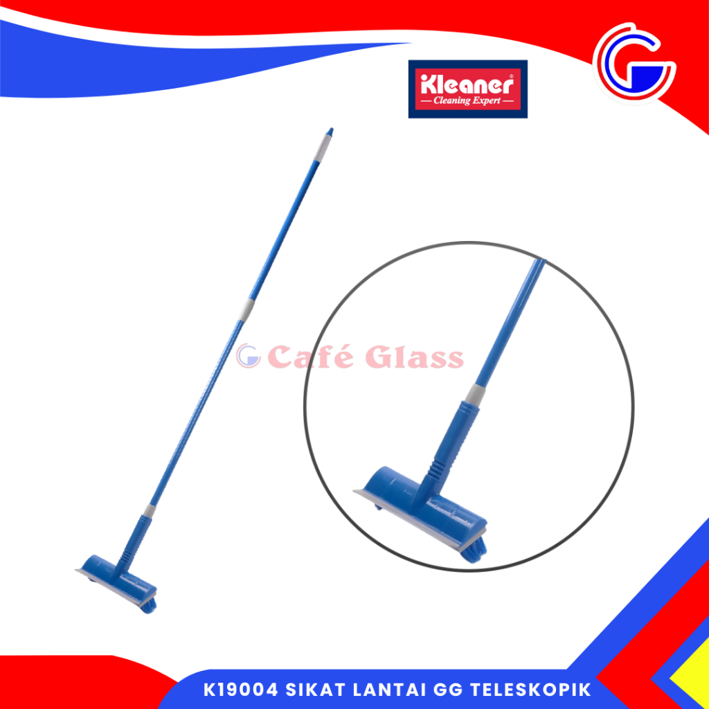 Sikat Lantai Teleskopik 2In1 - Sikat + Wiper Air Gagang Panjang - K19004 Sikat Pendorong Air Kleaner