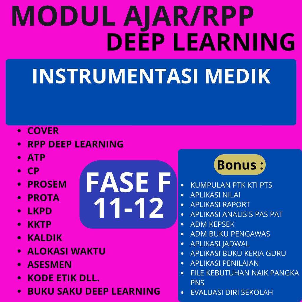 Jual Modul Ajar/RPP Deep Learning SMK Instrumentasi Medik - RPP DEEP ...