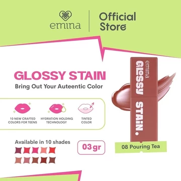 Emina Glossy Stain 3G Moisturizing Lip Tint Gel Finishing Glossy