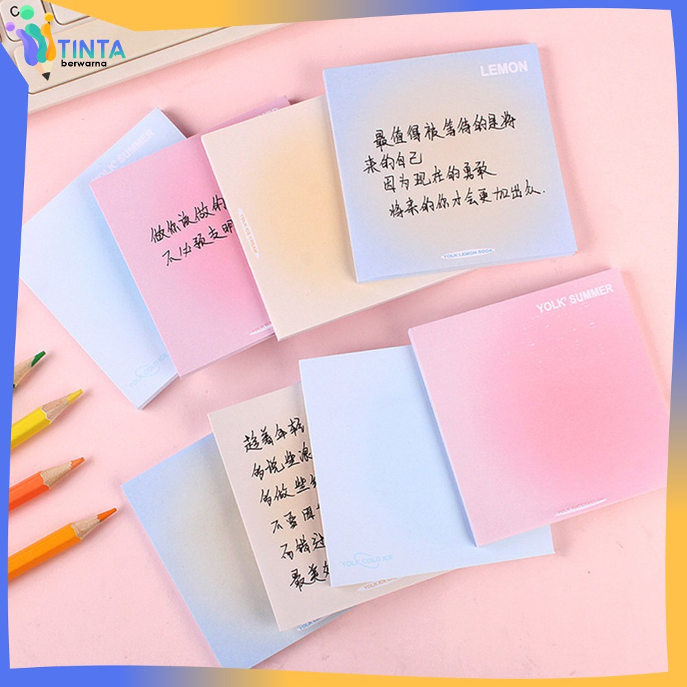 Jual EC Sticky Notes Tempel Persegi Gradasi Isi 50 Lembar / Memo Polos ...