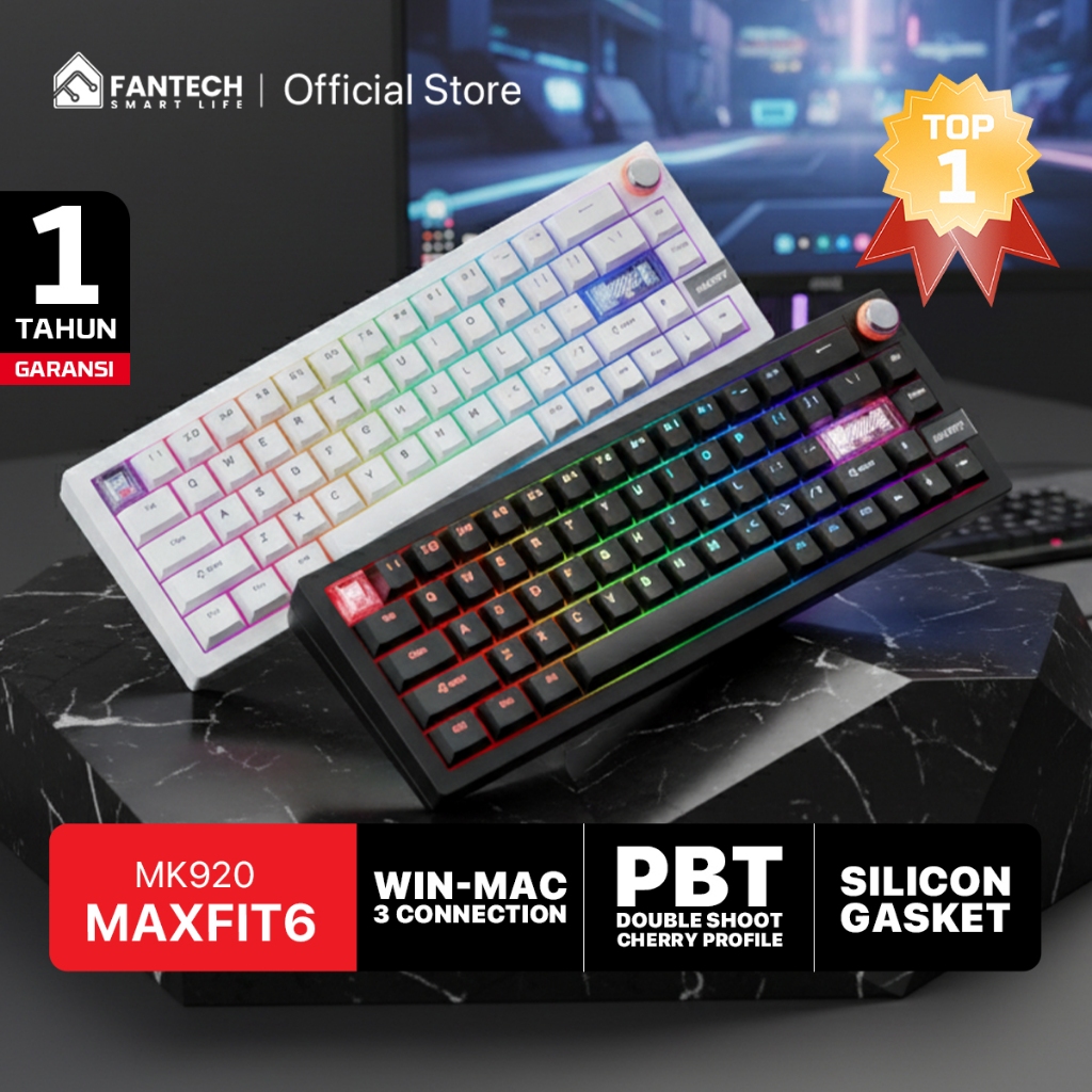 Jual Fantech MAXFIT6 MK920 QMKVIA Compatibility Keyboard Wireless ...