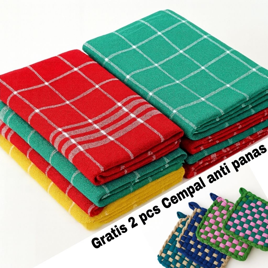 Serbet Dapur Jumbo Premium 1 Lusin Lap Kain Serbaguna Bahan Katun Cotton Harga G - foto 1