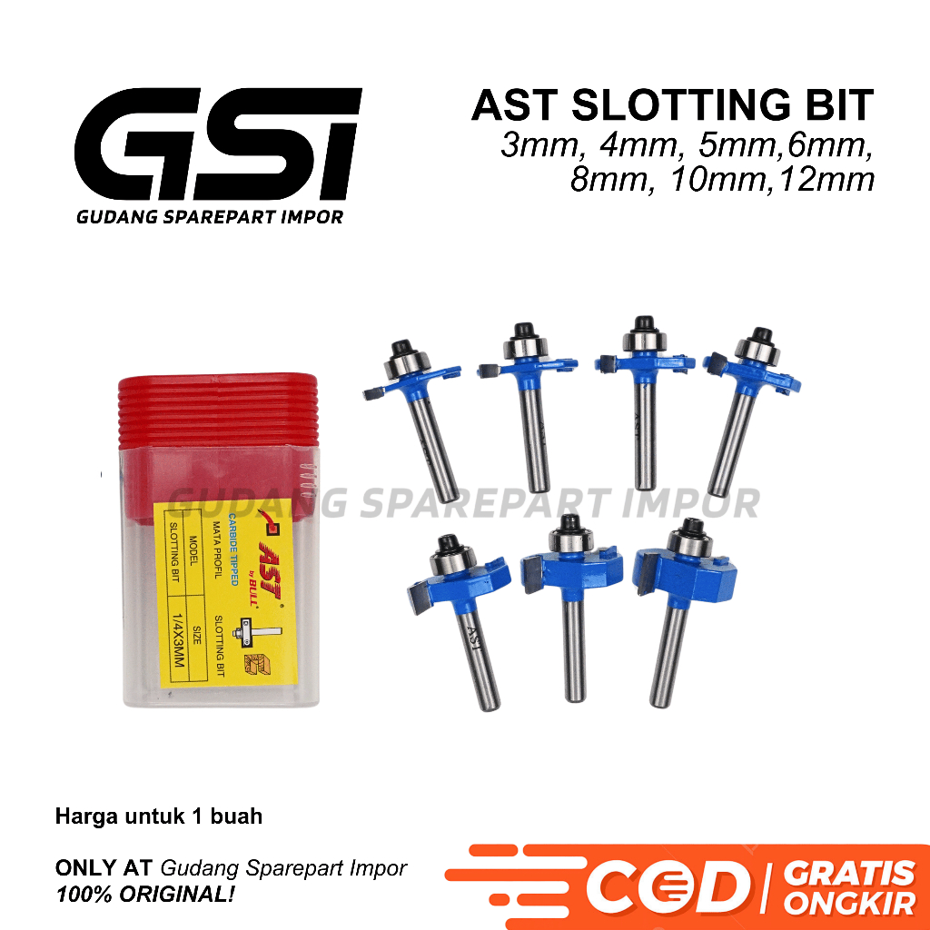 Jual AST Mata Profil Sloting Bit 3mm, 4mm, 5mm, 6mm, 8mm, 10mm, 12mm ...