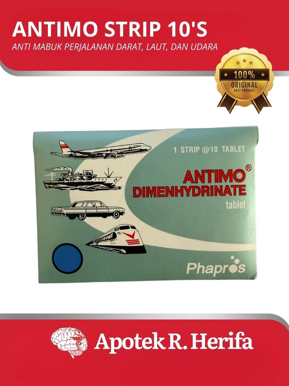 Jual Antimo 1 Strip Isi 10 Tablet, Mual, Muntah, Pusing Mabuk ...