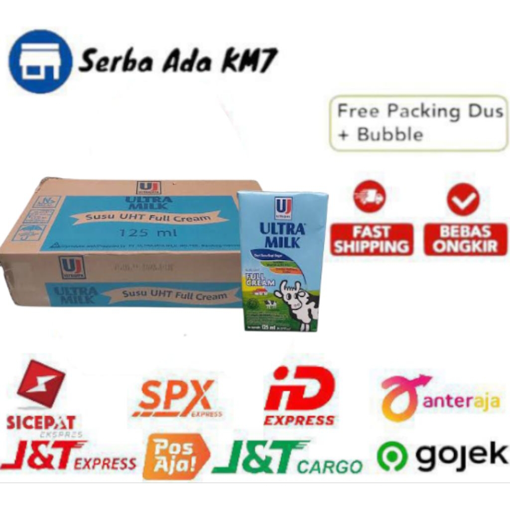 Jual ULTRA MILK SUSU (UHT) RASA FULL CREAM 1 DUS ISI (40 PCS) | Shopee ...
