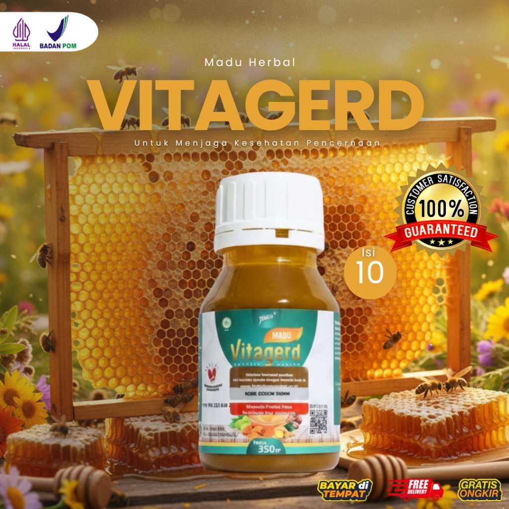 Jual Paket Hemat 10 Botol Madu Vitagerd Herbal BPOM Halal Untuk Asam ...