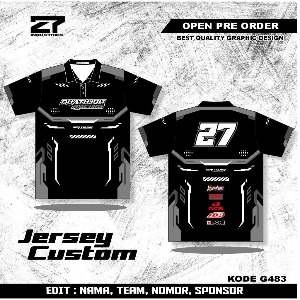 Jual JERSEY RACING, JERSEY PRINTING, JERSEY CUSTOM BISA UBAH NAMA DAN ...