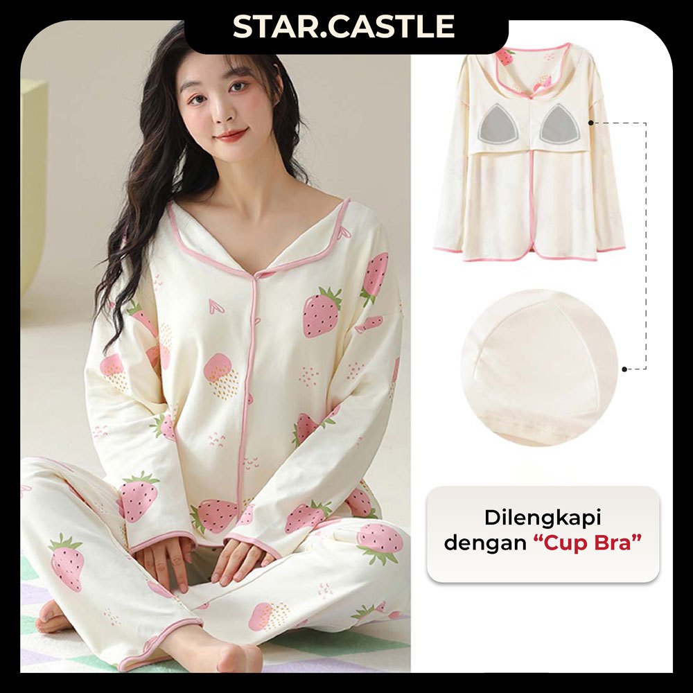 Jual Piyama Baju Tidur Dengan Pad /2025 Baju Tidur Dewasa Piyama Set ...