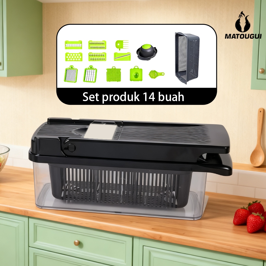 Matougui 22 In 1 Chopper Slicer: Potong Pengupas Sayur Buah Tanpa Ribet Alat Dap - foto 4