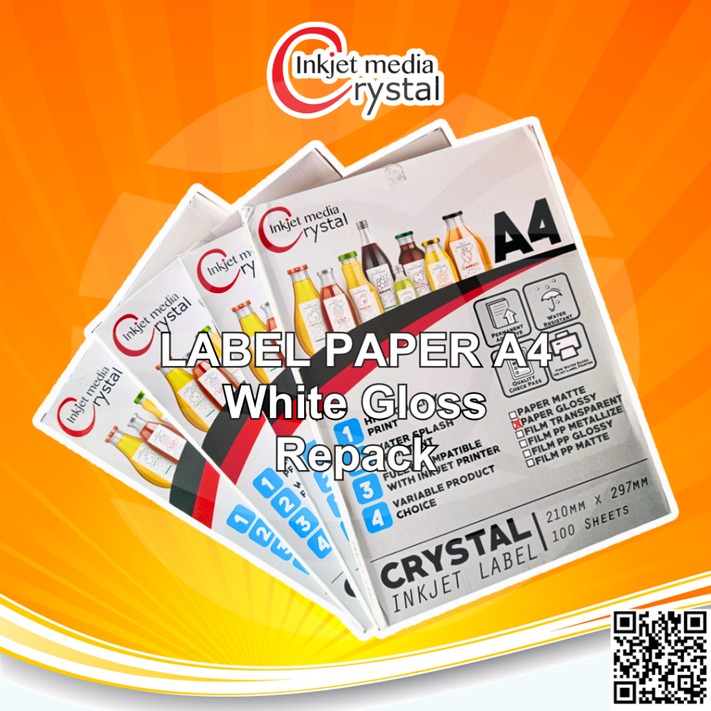 Jual Crystal Sticker Inkjet Label Paper Stiker Waterproof Synthetic ...